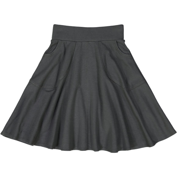 KNIT circle skirt - CHARCOAL GREY