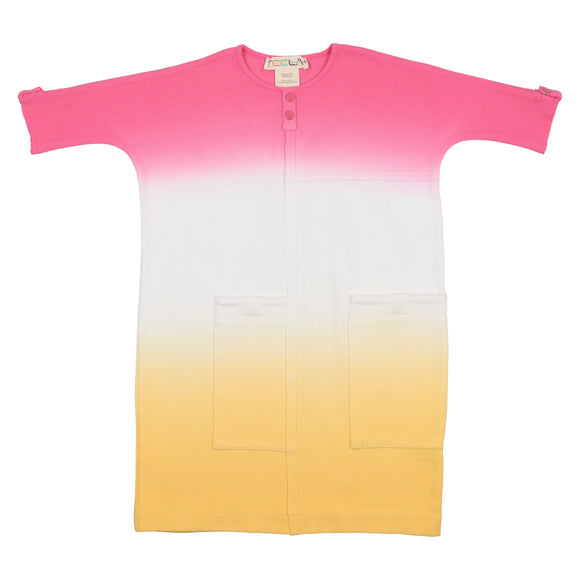 Rib Dip Dye Dress - PINK