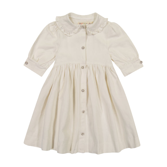 DENIM Collar Baby Doll Dress - WHITE DENIM