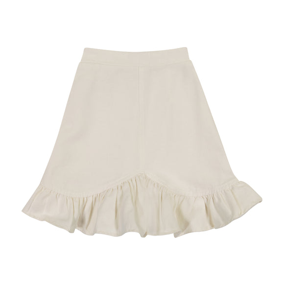 DENIM Scallop Ruffle Skirt - WHITE DENIM