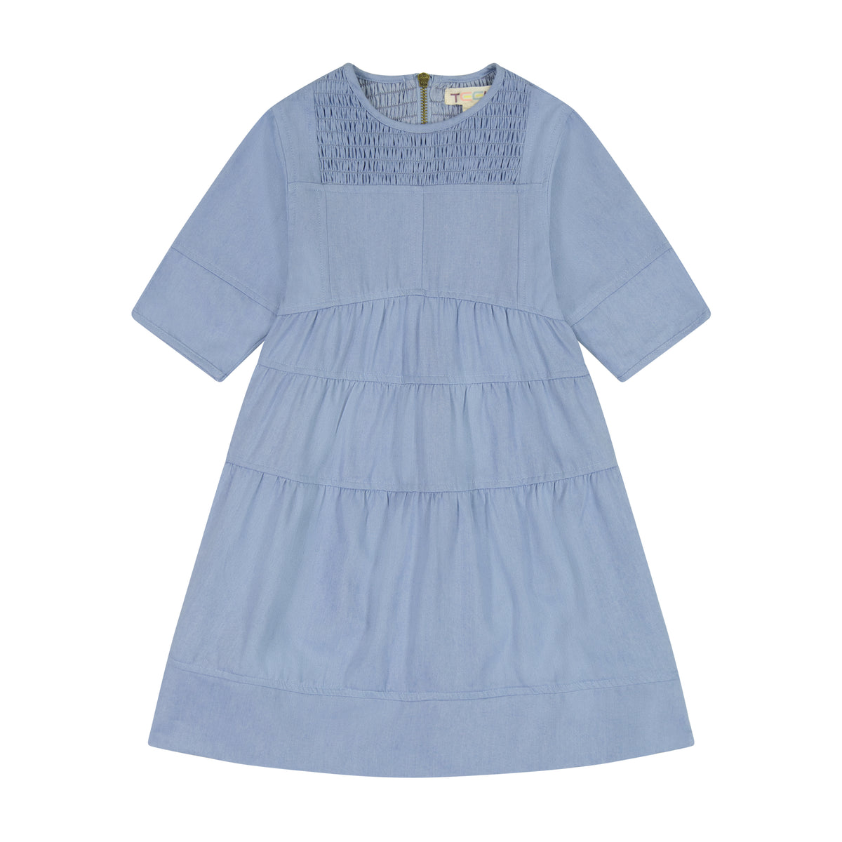 DENIM Cut and Sew Smock Dress - LIGHT DENIM – TeelaNYC