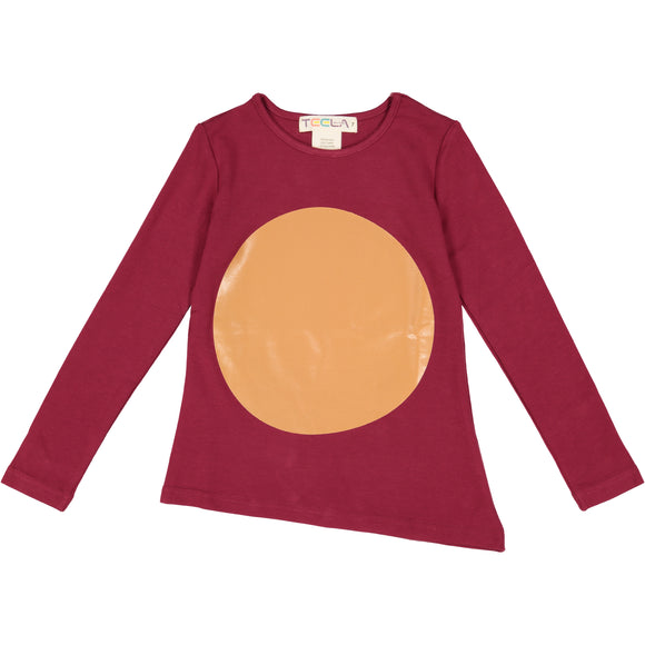 Asymmetric Girl's Circle Print T-Shirt - size up runs small - FINAL SALE