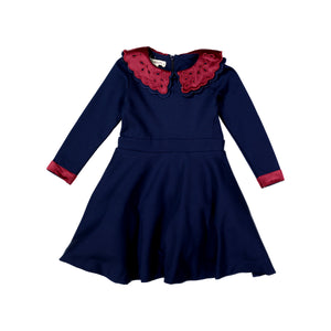 KATE Eyelet Circle Ponte Dress Navy - FINAL SALE