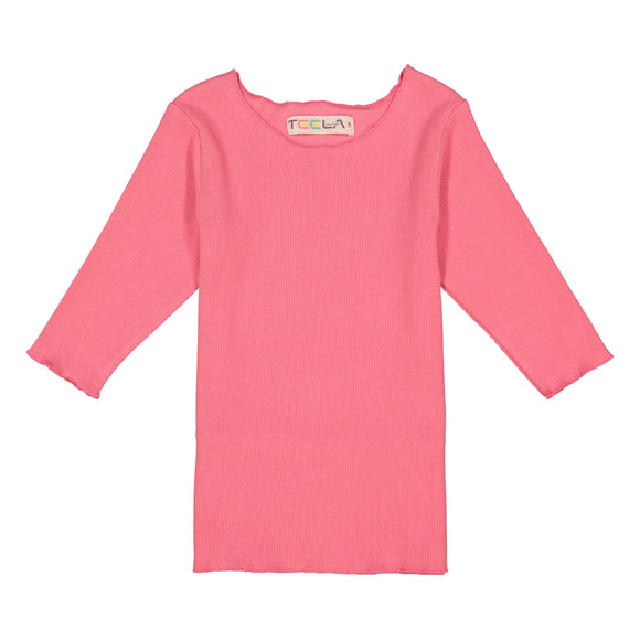 RIB Basic GIRL Tshirt - Coral Pink - FINAL SALE