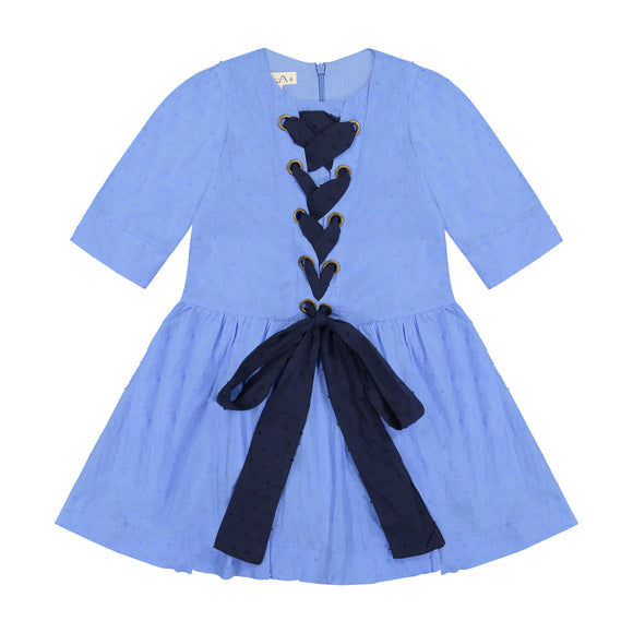 Criss-Cross Lace Up Dress - SKY BLUE - FINAL SALE