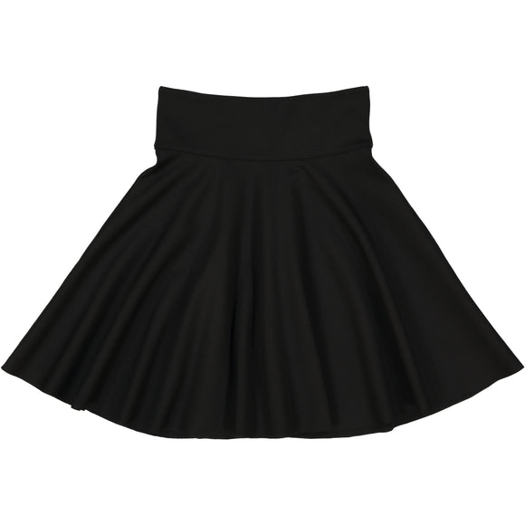 Circle Leather Skirt - Black