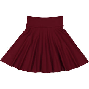 Burgundy Ponte Circle Skirt - FINAL SALE