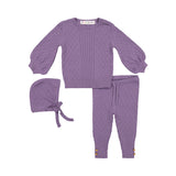 BABY Cable Knit Set - ORCHID