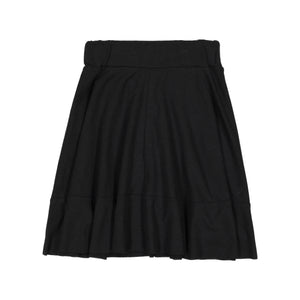 BASIC KNIT Circle Cut Solid Skirt - Black
