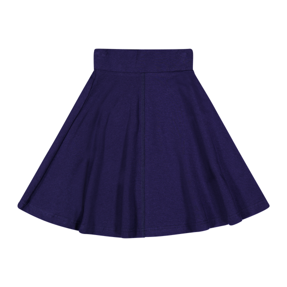 Basic Knit Circle Skirt - Top Stitch - NAVY