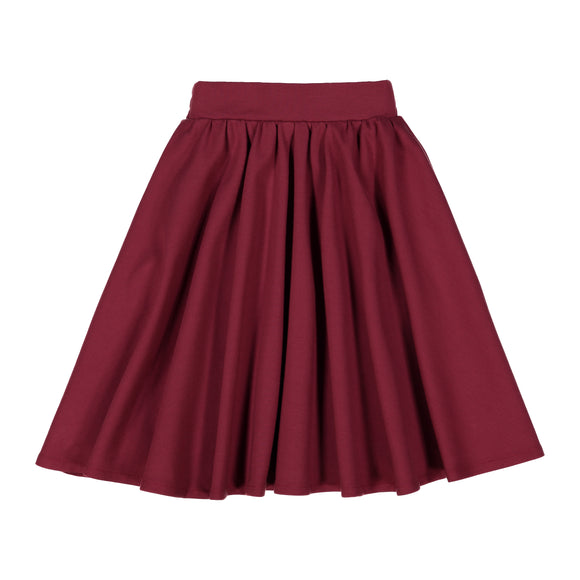Burgundy - Ponte Circle Skirt - FINAL SALE