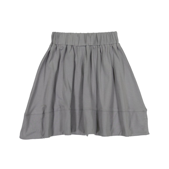 BASIC KNIT Circle Cut Solid Skirt - Grey - FINAL SALE