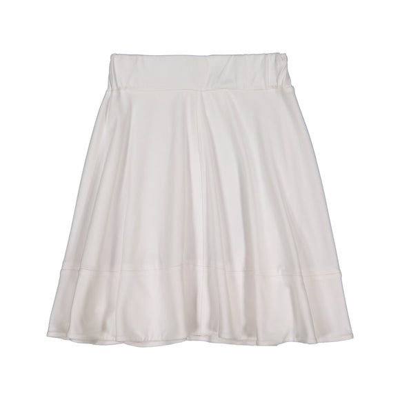 BASIC KNIT Circle Cut Solid Skirt - White - FINAL SALE