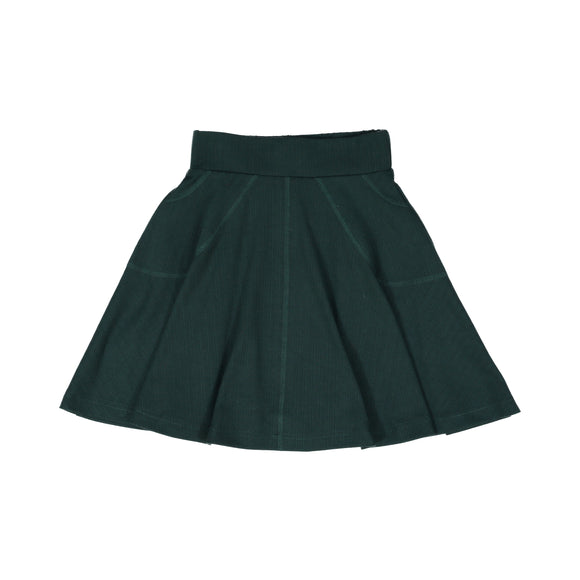 RIB Circle Skirt Hunter Green - FINAL SALE