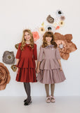 Circle Dress with Double Peplum - clay - FINAL SALE