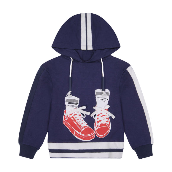 SNEAKER Hoodie Top - Navy - runs small size up - FINAL SALE