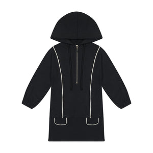 Hooded Sport Dress - black - FINAL SALE