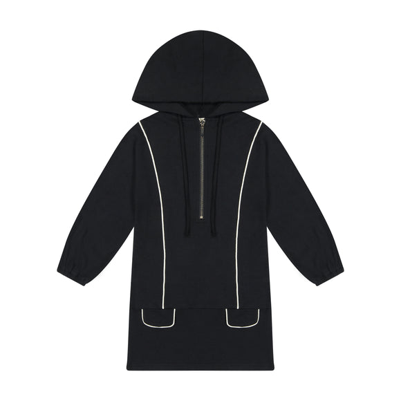 Hooded Sport Dress - black - FINAL SALE