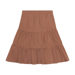 Rib Tiered Skirt - Camel - size up