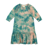 X-stitch Tie Dye Dress - misty aqua