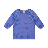 X-stitch Tie Dye Girl's Top - blue denim