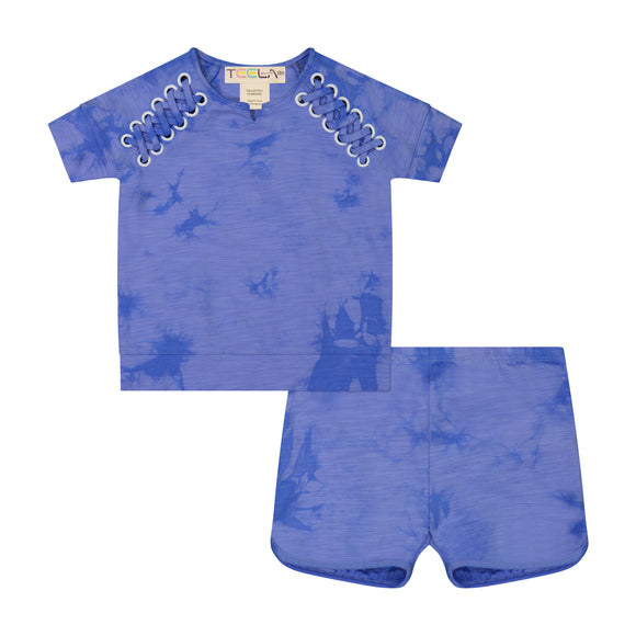 X-stitch Tie Dye Baby Set - blue denim - FINAL SALE