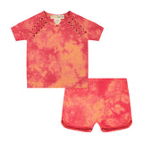 X-stitch Tie Dye Baby Set - bubble pink - FINAL SALE