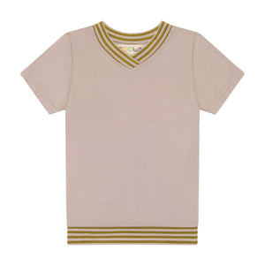 Stripe Solid Boy's Top - natural