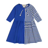 Rib Stripe Girl's Dress - sailor