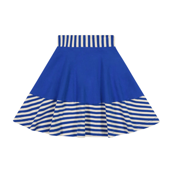Rib Stripe Girl's Skirt - sailor