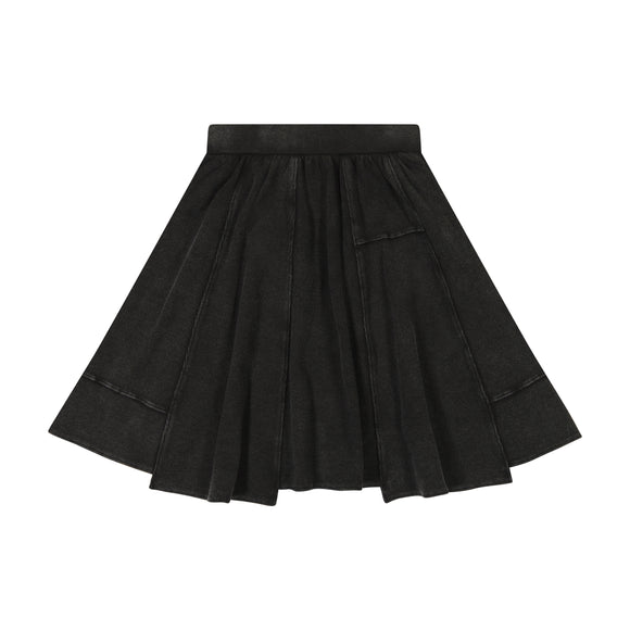 Rib Patch Skirt - BLACK