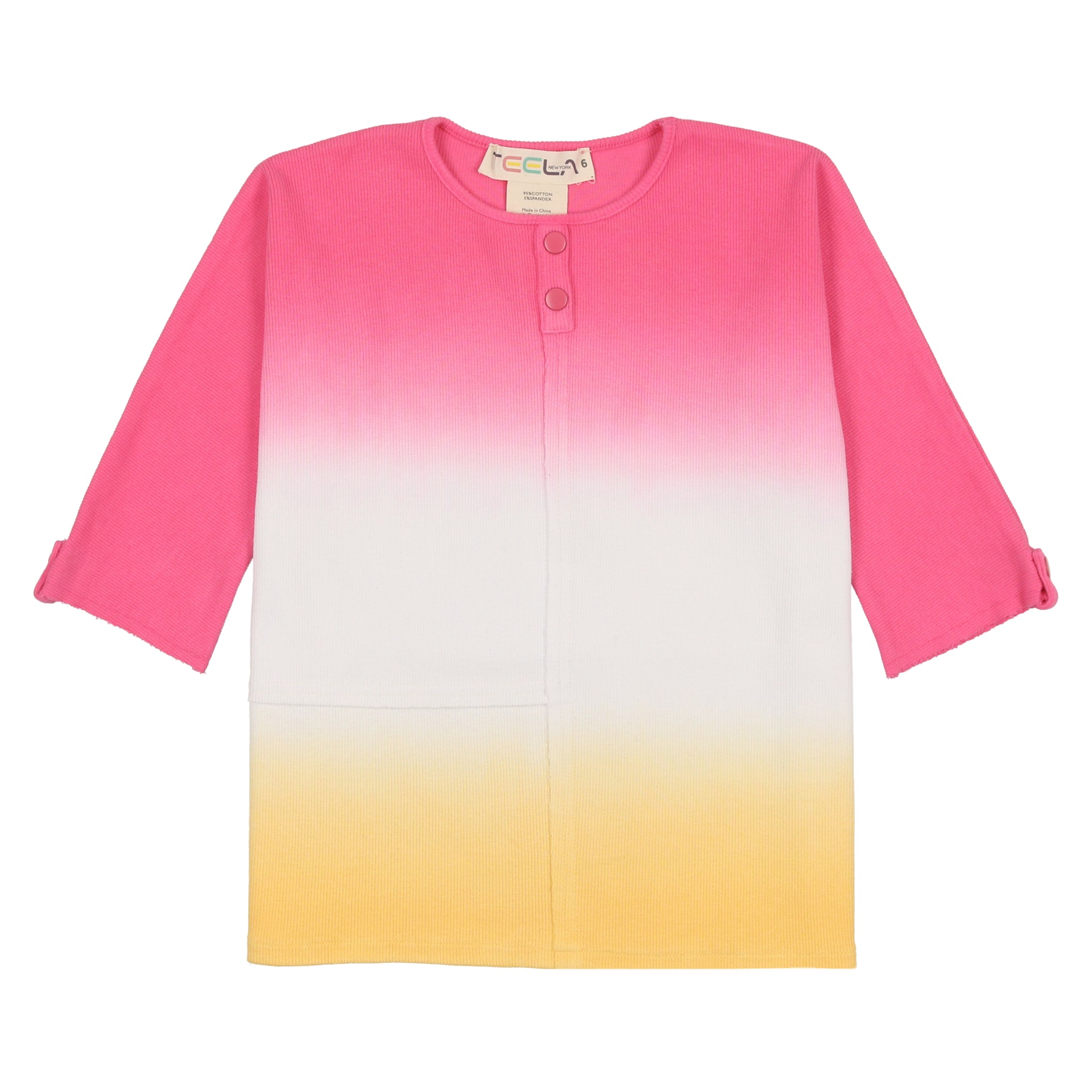Rib Dip Dye Girl s Tshirt PINK TeelaNYC rib-dip-dye-girl-s-tshirt-pink-teelanyc