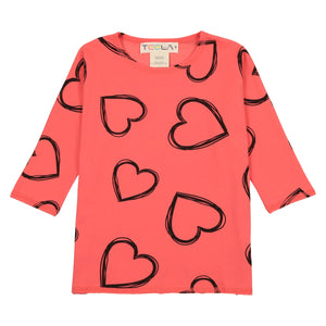 Motif Girl's Tshirt - hearts