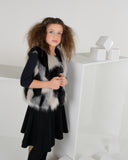 EMMA Fur Vest - White/Black - FINAL SALE