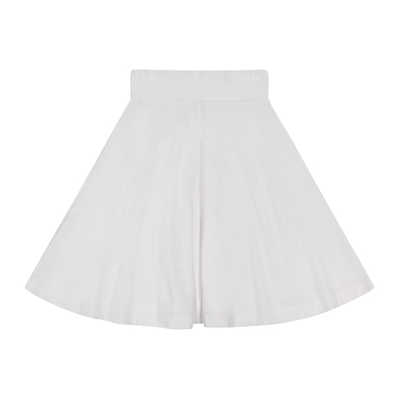 JUNIOR Basic Knit Circle Skirt - Top Stitch - WHITE - FINAL SALE