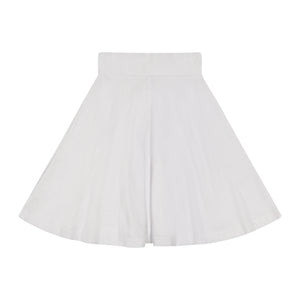 Basic Knit Circle Skirt - Top Stitch - WHITE