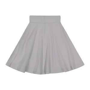 Basic Knit Circle Skirt - Top Stitch - SILVER GREY