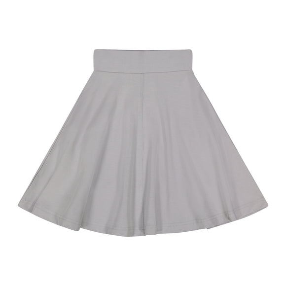 Basic Knit Circle Skirt - Top Stitch - SILVER GREY