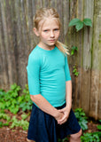 RIB Basic GIRL Tshirt - Aquamarine - FINAL SALE
