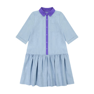 DENIM collared shirt dress - light denim