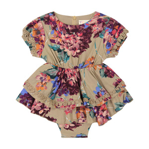Baby Ruffle Romper - large floral - FINAL SALE