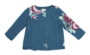 Teela Baby Girls' JOY Floral Scallop Shirt