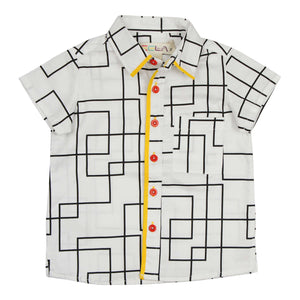 Teela Boys' Geometric Piping Top