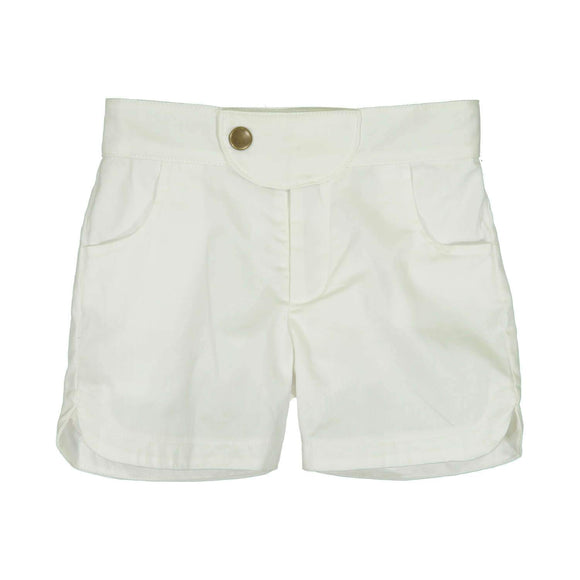 Teela Boys' White Solid Shorts