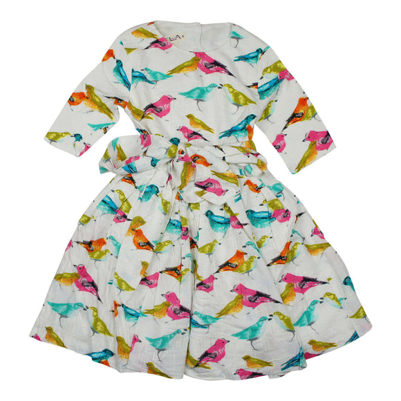 Teela Fit and Flare Birds Dress - Young Timers Boutique
