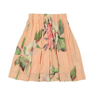 Teela Girls' ANA Gathered Pleat Floral Peach Skirt