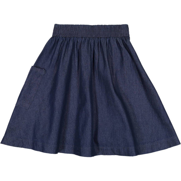 Teela Girls' Dark Denim 1-Pocket Skirt