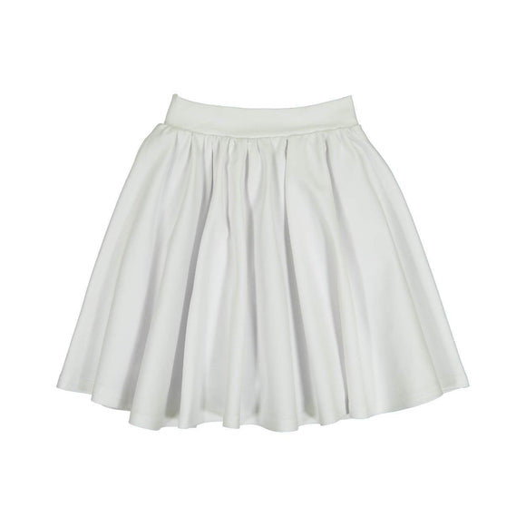 Teela Girls' GRACE White Ponte Circle Skirt