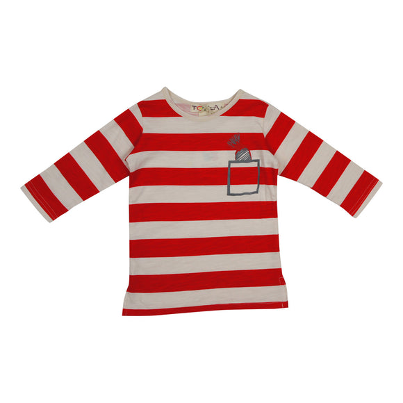 Girl's Red Stripe T-Shirt - FINAL SALE
