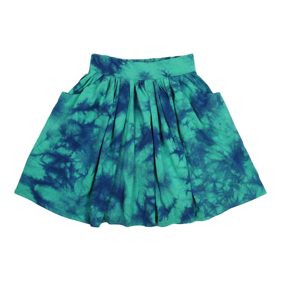 Teela Girls' Teal Tie Dye Skirt